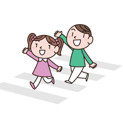 幼児が横断歩道を渡るイラスト